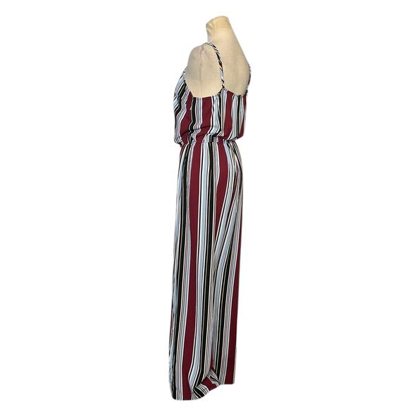 Ambiance blue white wine stripes sleeveless jumpsuit size 1X - Picture 8 of 12